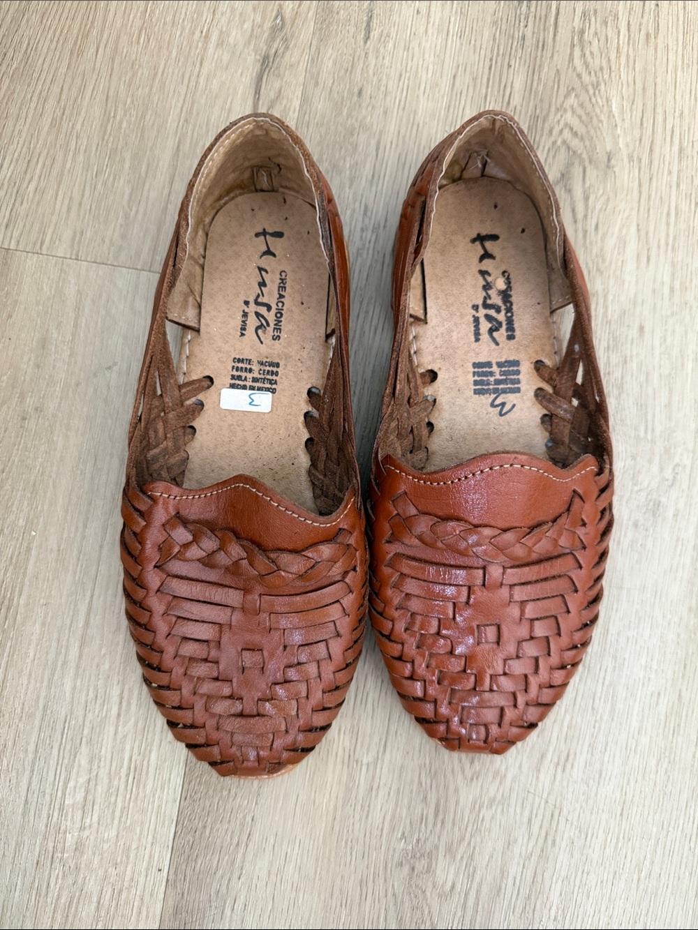 Authentic Huarache Style Woven Leather Slip-Ons - Brown